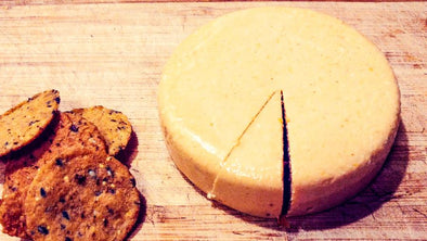 vegan cheddar cheese with crackers