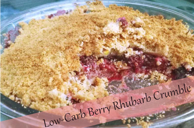 low carb berry rhubarb crumble