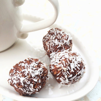 chocolate balls with coconut