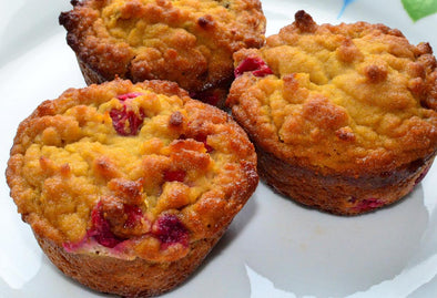 healthy cranberry orange muffins